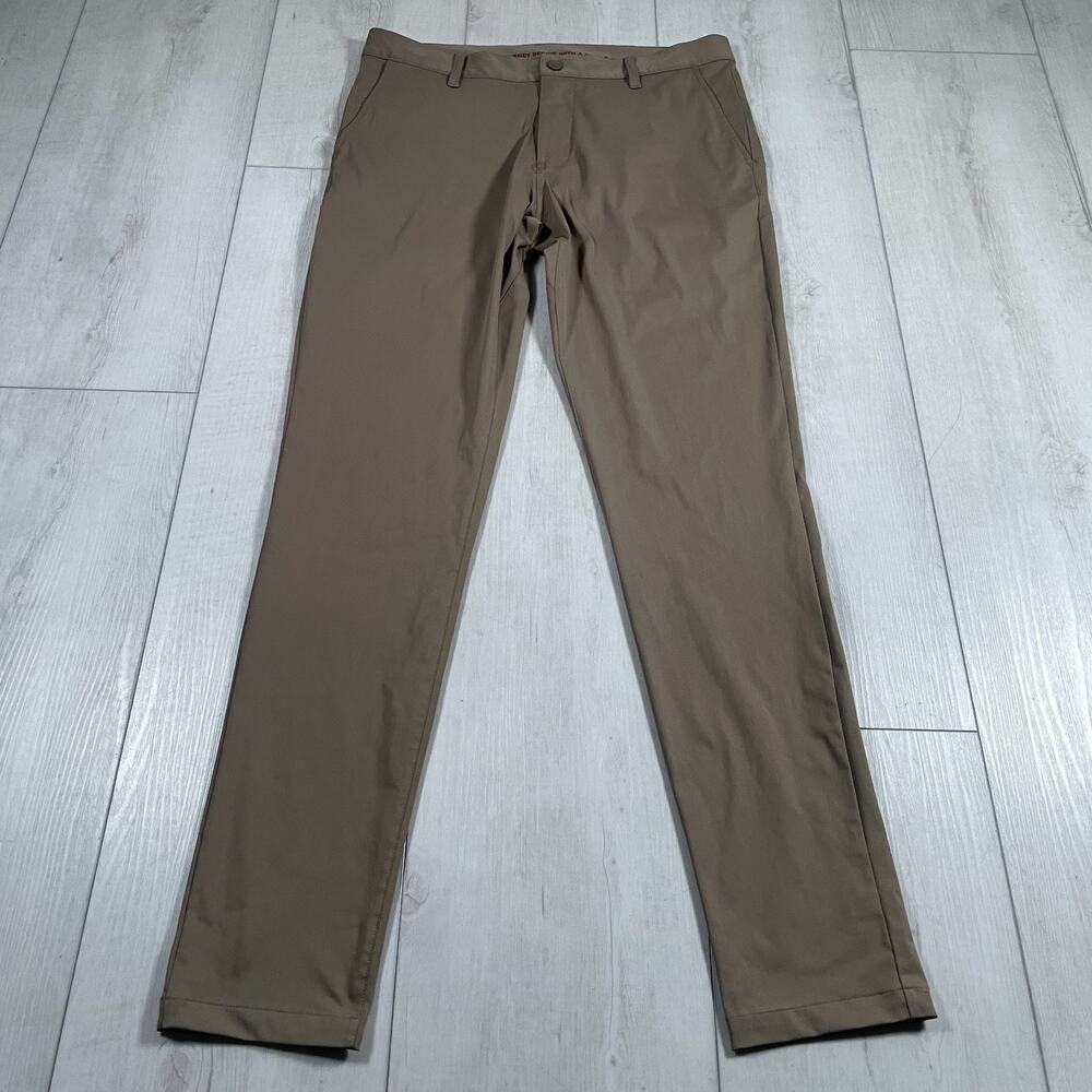 Rhone Commuter Pants Slim Mens 33x29 Beige Khaki Golf Stretch Performance Chino